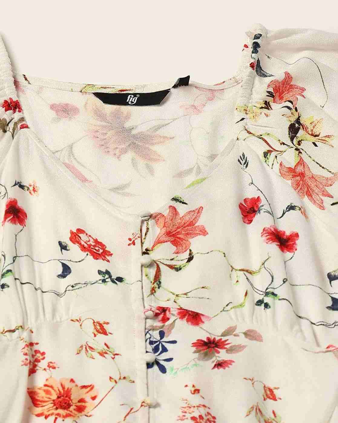 FIG | Women Floral Print Fit & Flare Dress|4