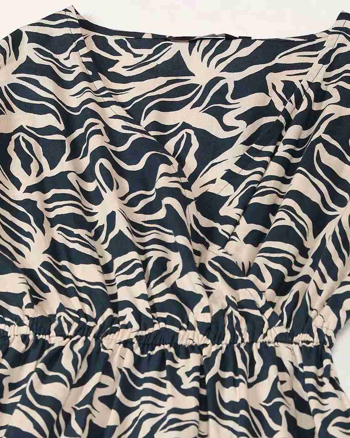 FIG | Women Printed V-Neck A-Line Dress|4