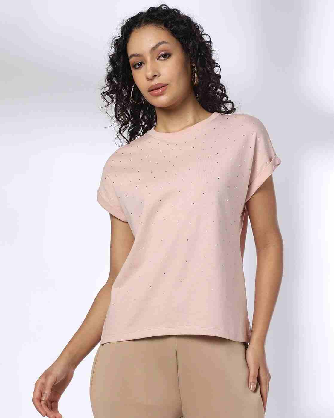 FIG | Women Embellished Relaxed Fit Top with Extended Shoulder|0