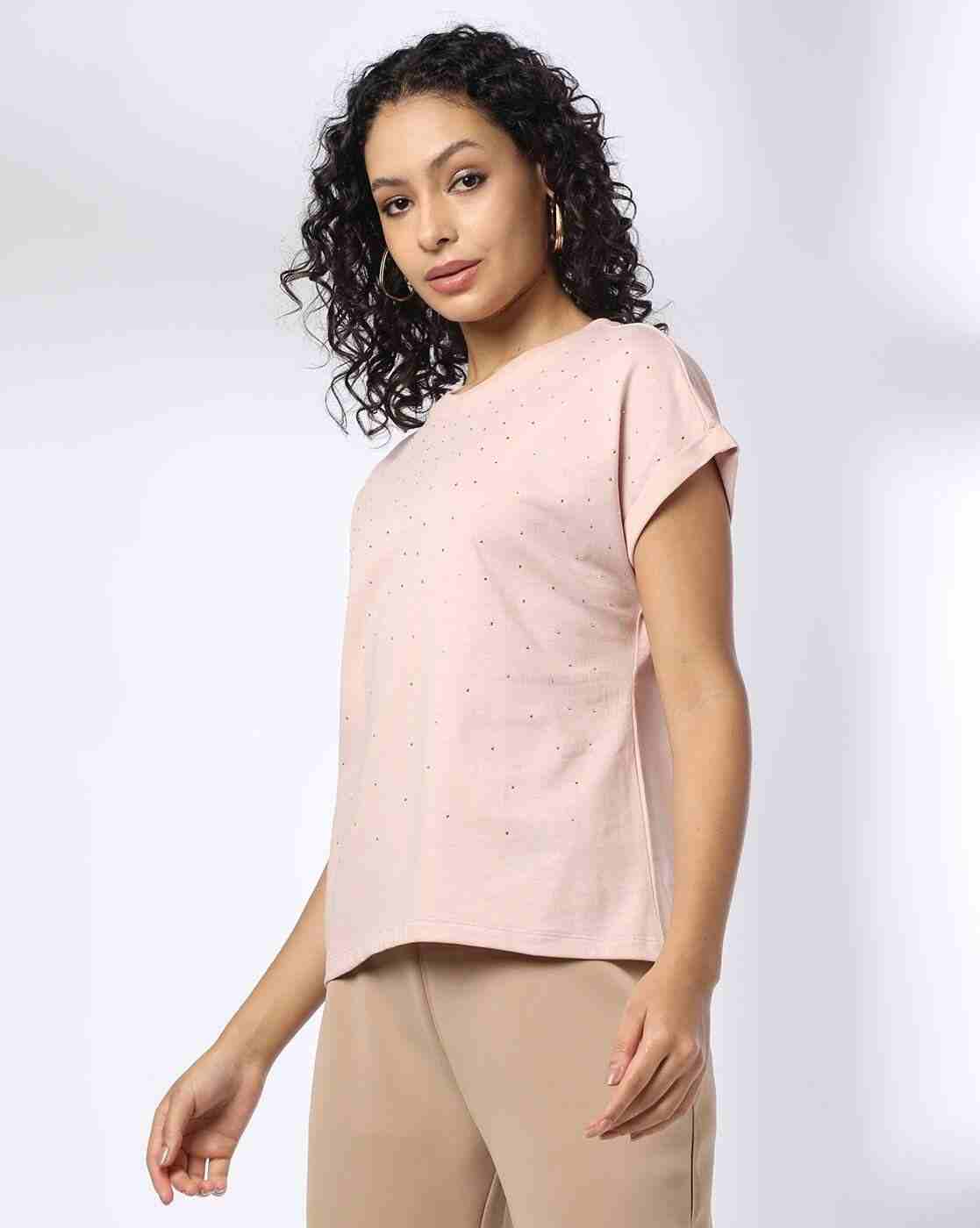 FIG | Women Embellished Relaxed Fit Top with Extended Shoulder|1