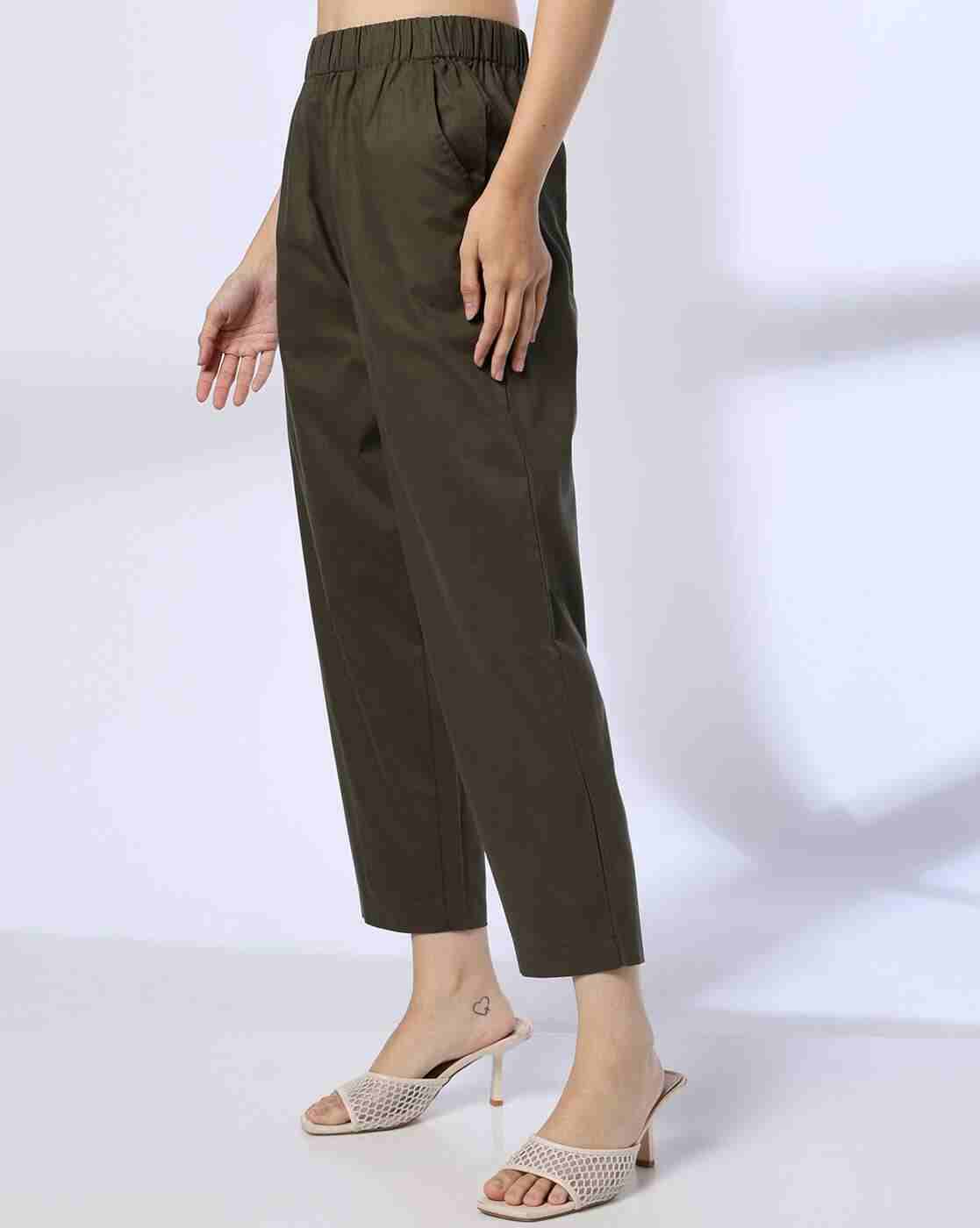 FIG | Women Mid-Rise Straight Fit Pants with Insert Pockets|1