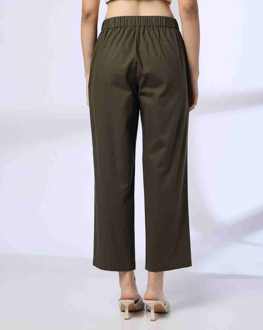 FIG | Women Mid-Rise Straight Fit Pants with Insert Pockets|2