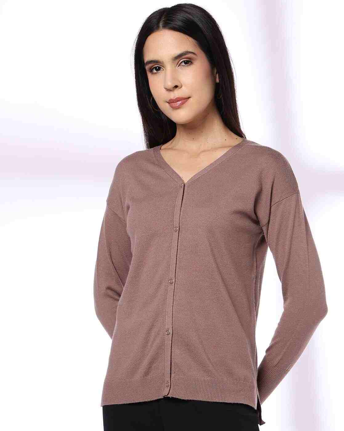FIG | Women Slim Fit V-Neck Cardigan|0