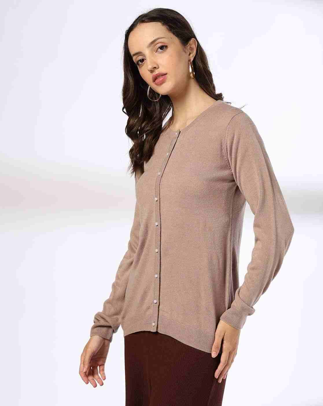 FIG | Women Ribbed Round-Neck Cardigan|1
