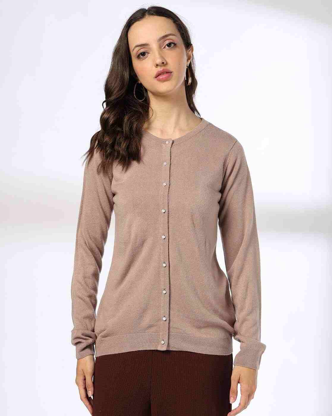 FIG | Women Ribbed Round-Neck Cardigan|3