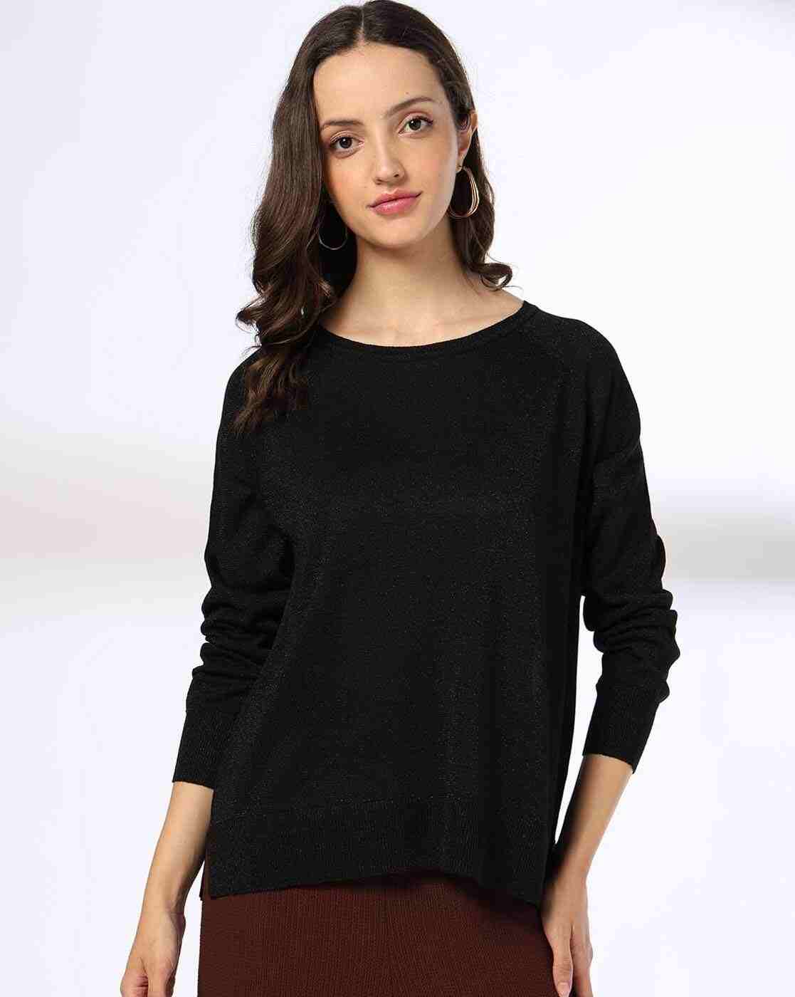 Women Ribbed Round-Neck Pullover