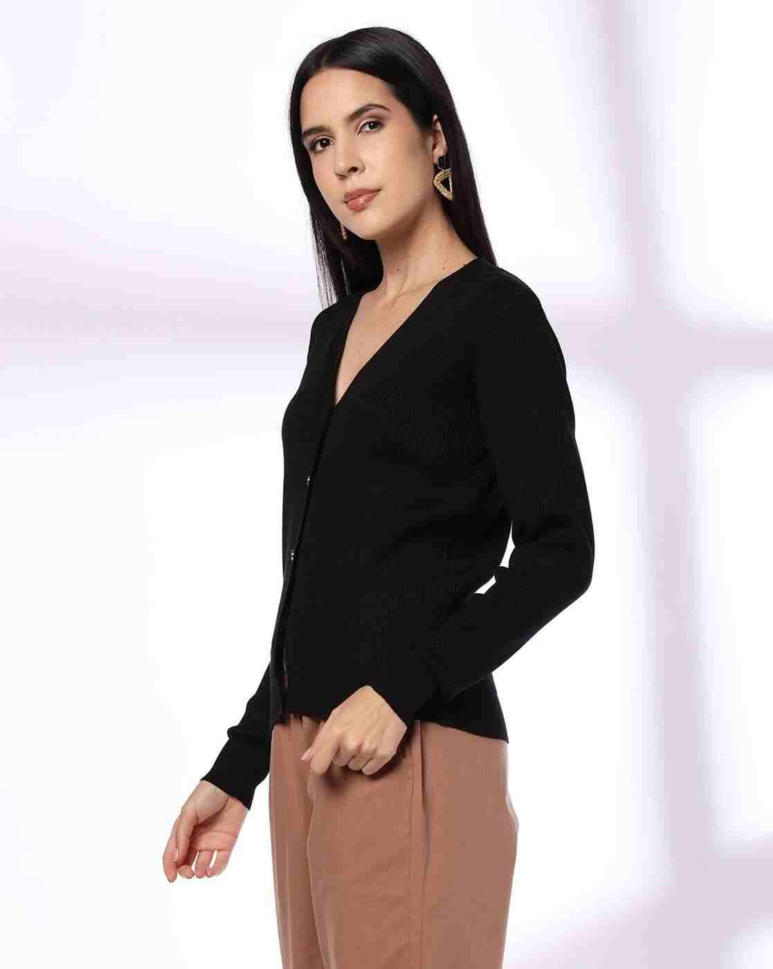 FIG | Women Placket V-Neck Cardigan|1