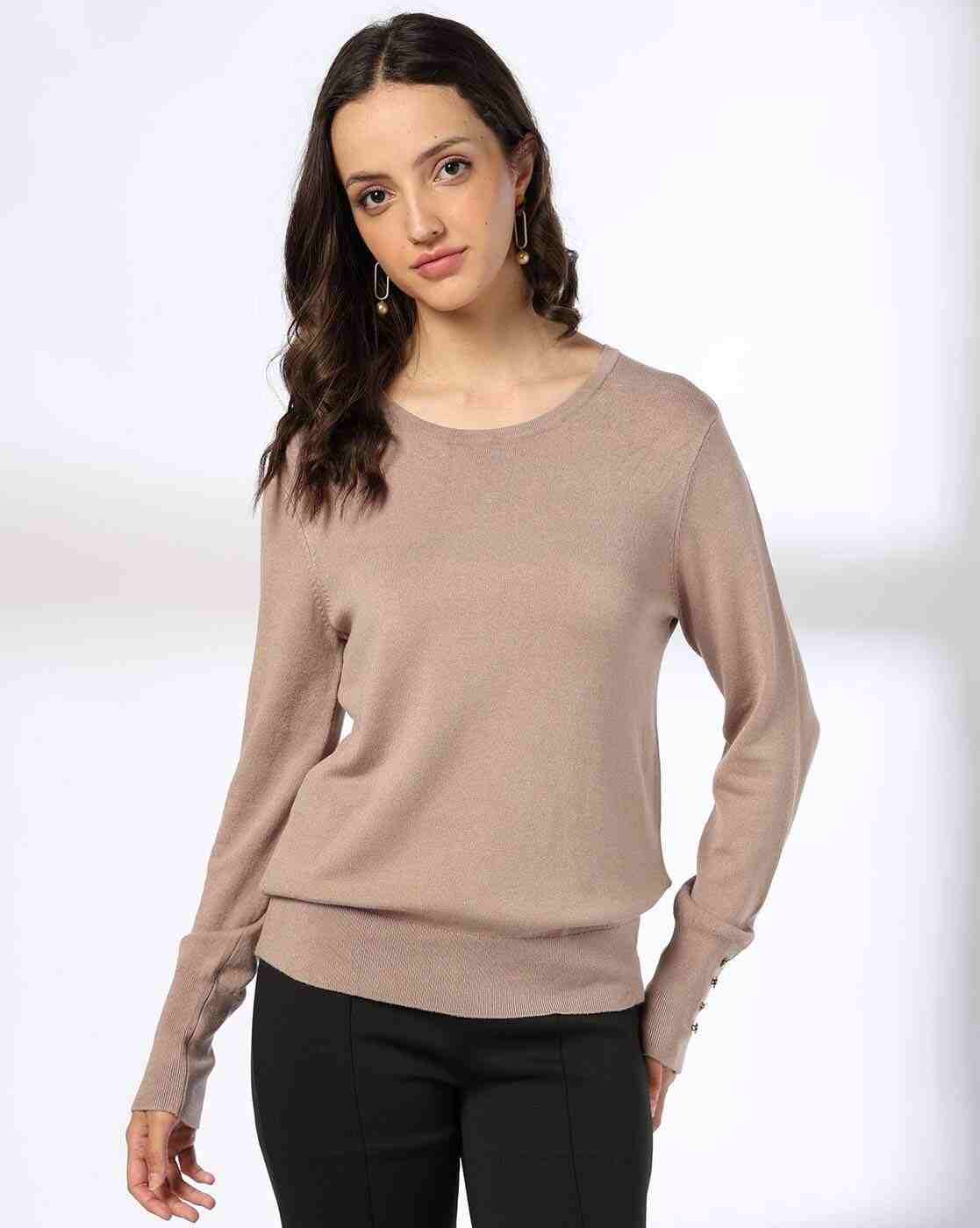 Women Ribbed Slim Fit Pullover