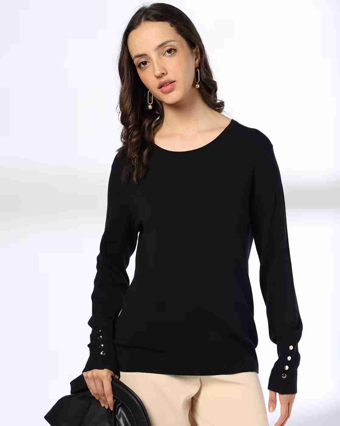 Women Ribbed Slim Fit Pullover