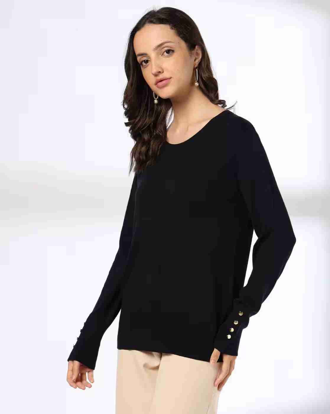 FIG | Women Ribbed Slim Fit Pullover|1