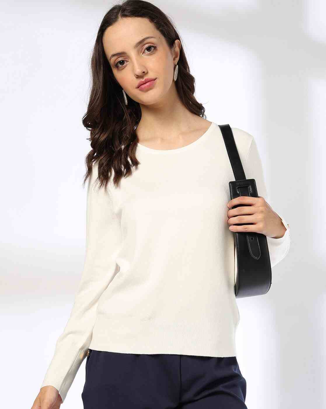 Women Ribbed Slim Fit Pullover