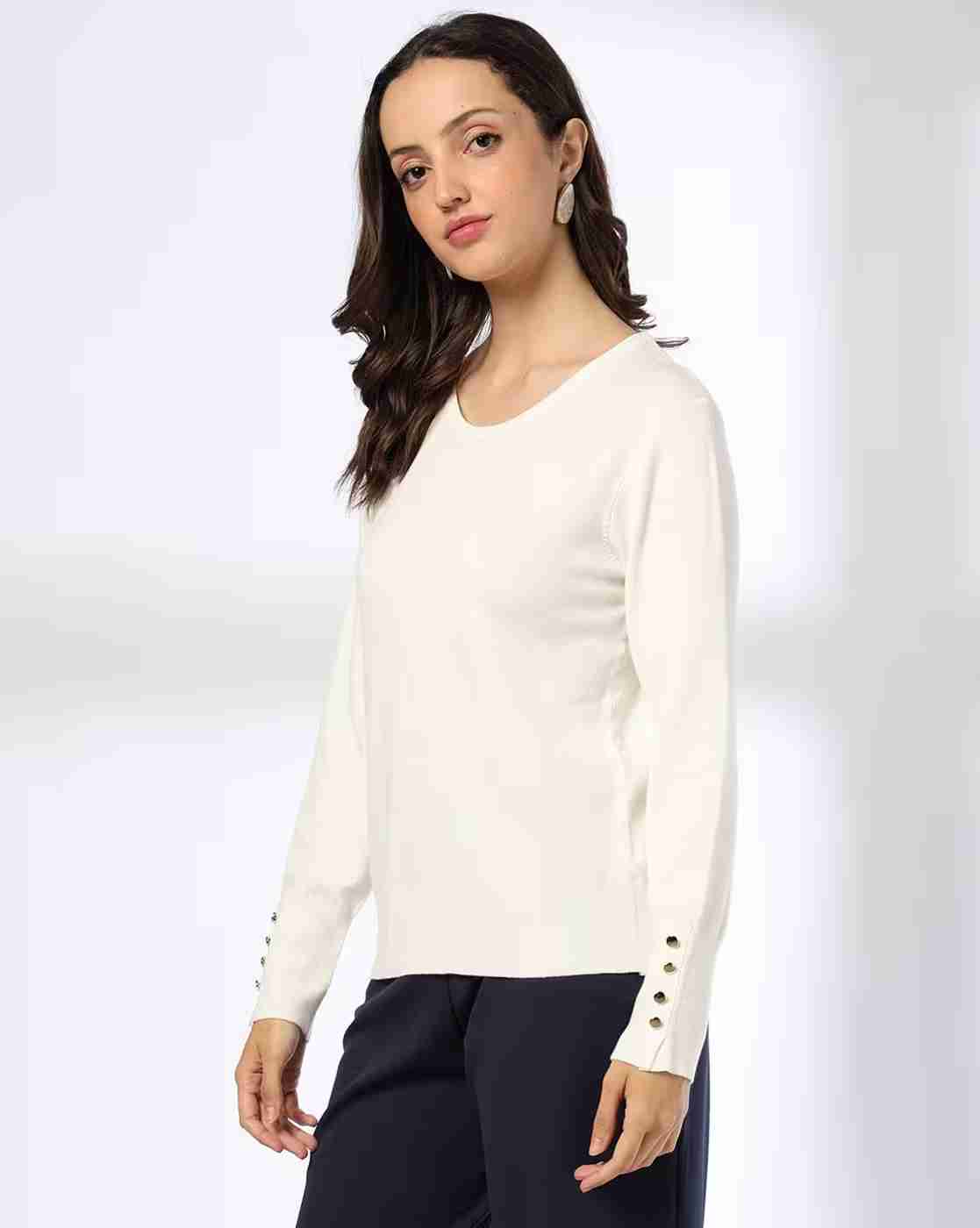 FIG | Women Ribbed Slim Fit Pullover|1