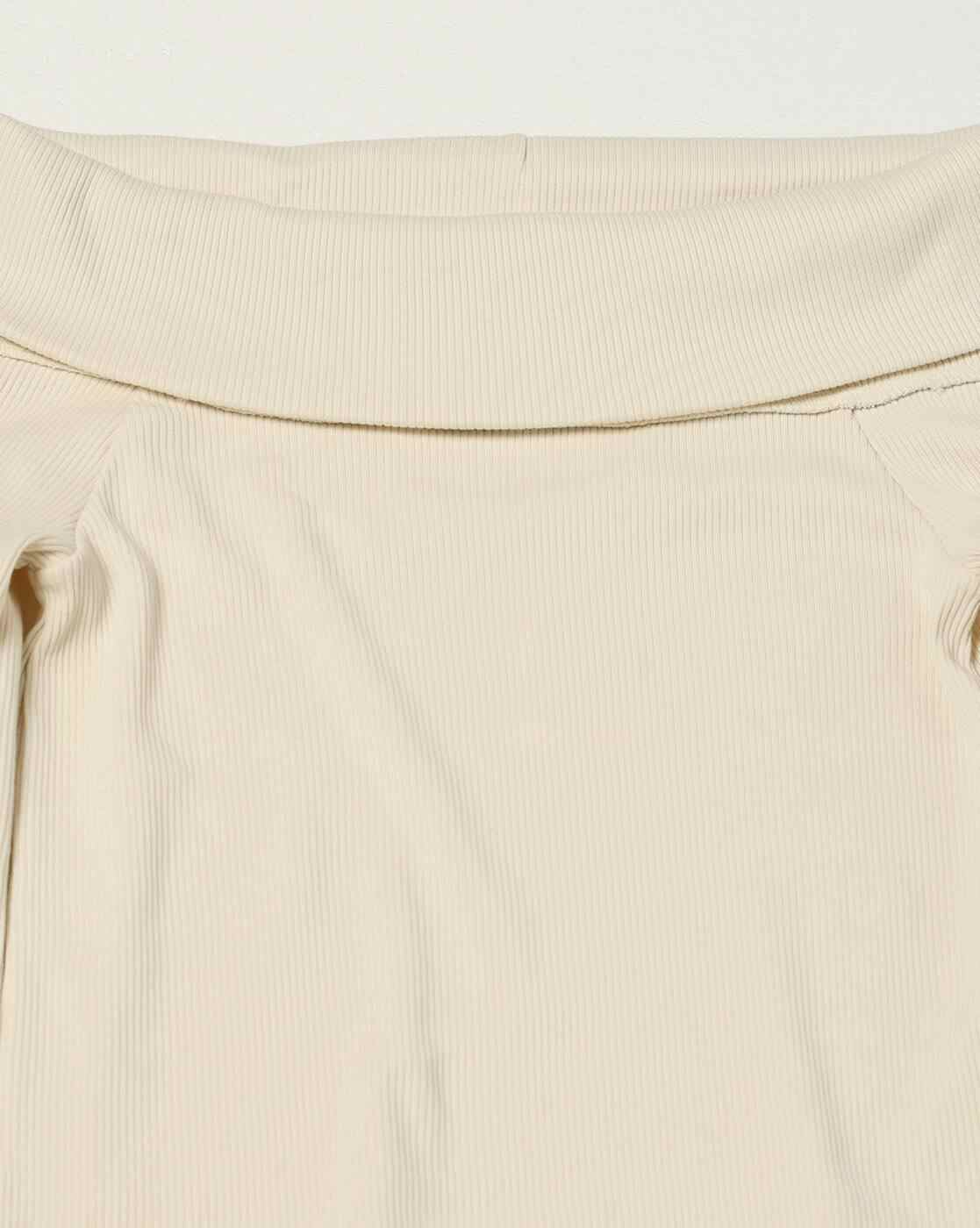 FIG | Women Ribbed Off-Shoulder Slim Fit Top|4