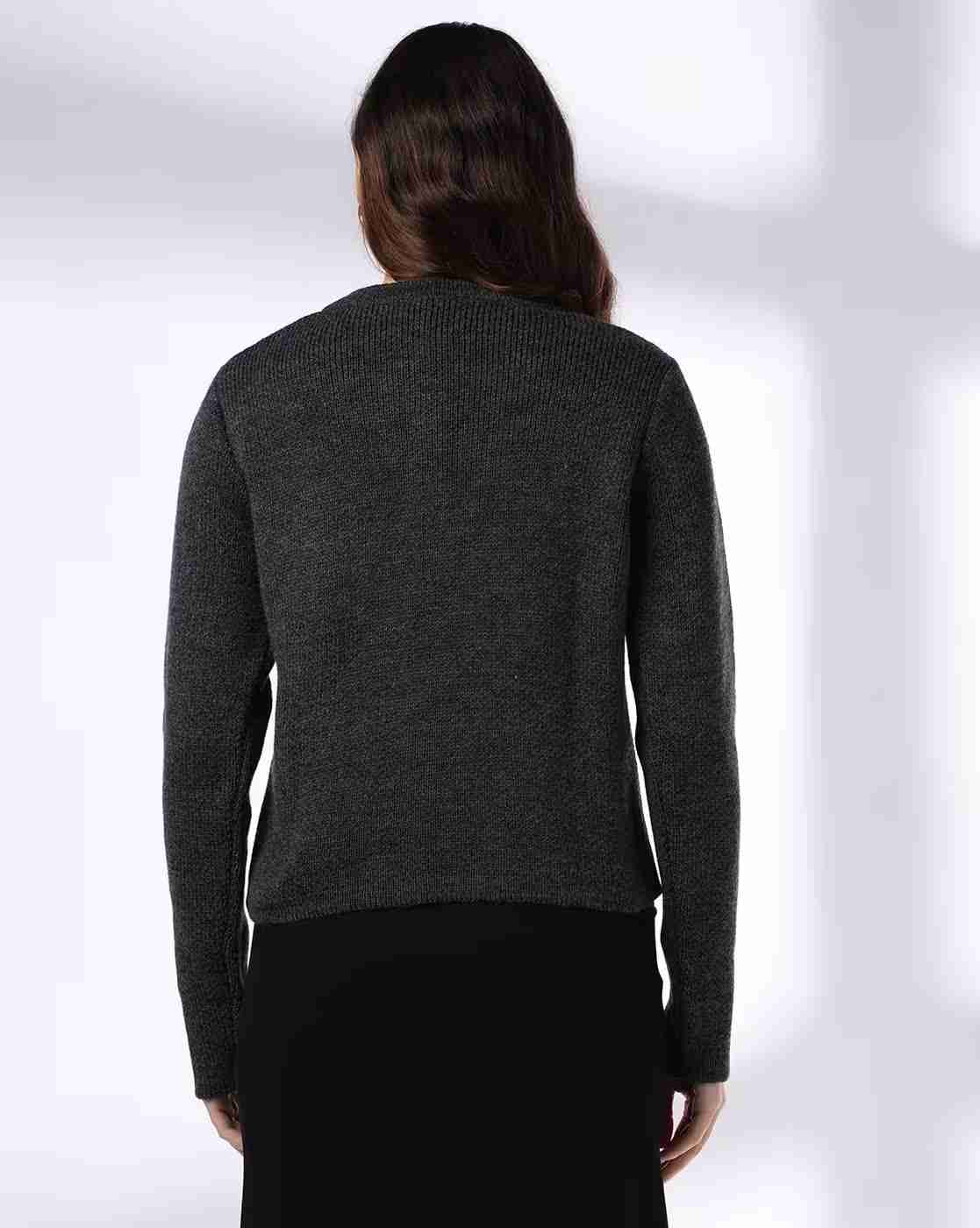 FIG | Women Heathered Round-Neck Cardigan|2