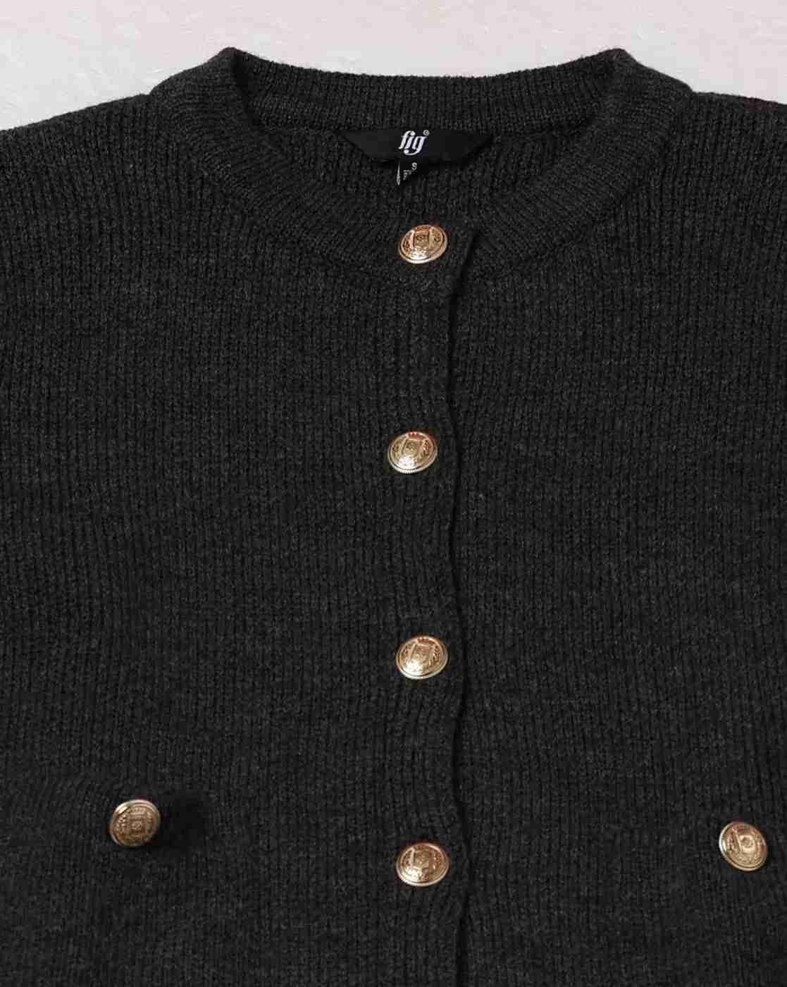 FIG | Women Heathered Round-Neck Cardigan|4