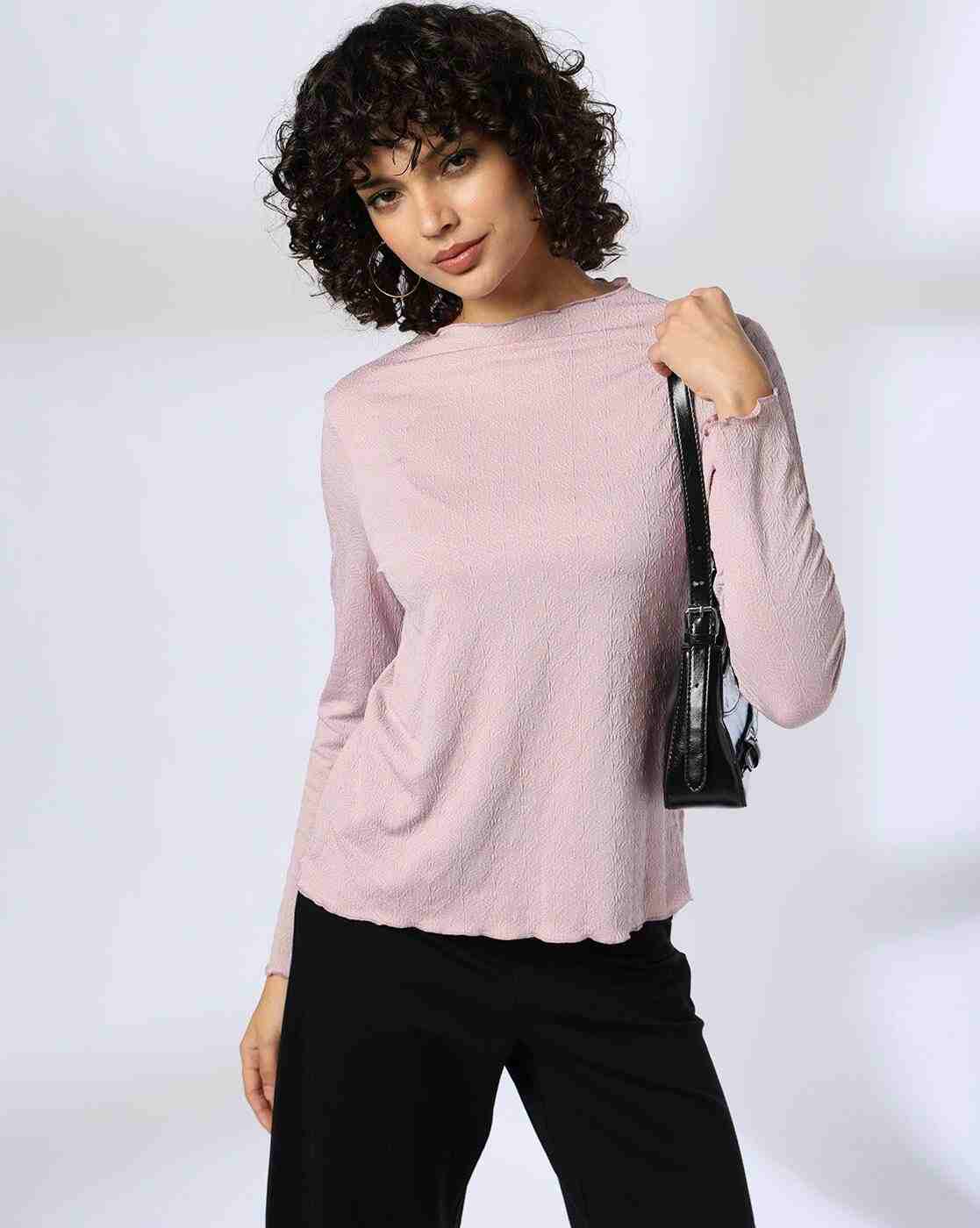 FIG | Women Floral Patterned Mock-Neck Top|0