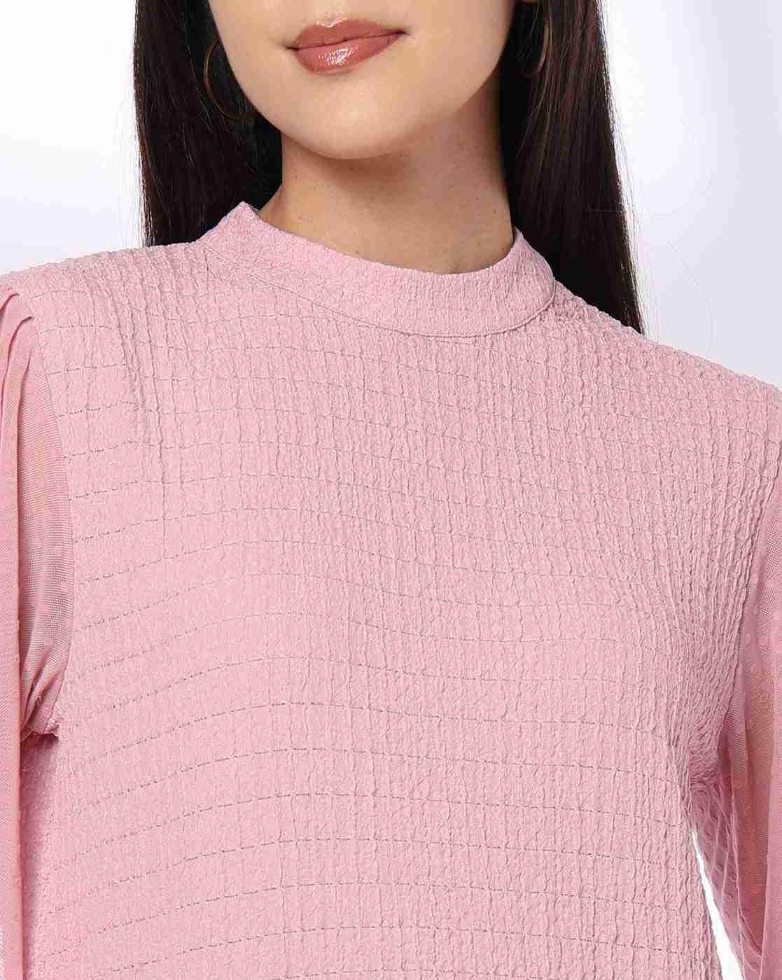 FIG | Women Relaxed Fit Sweatshirt with Mesh Sleeve|3
