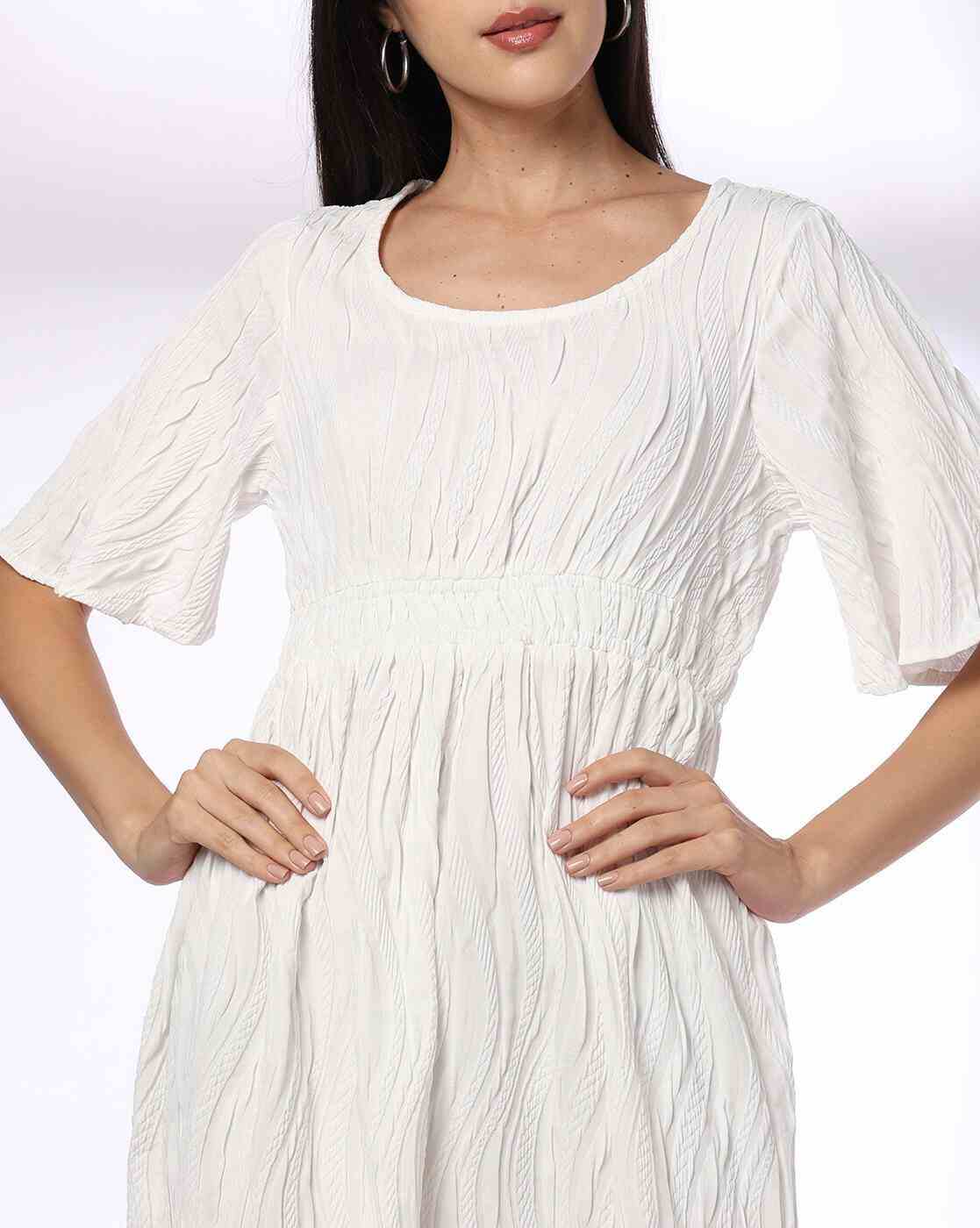 FIG | Women Patterned Round-Neck A-Line Dress|3