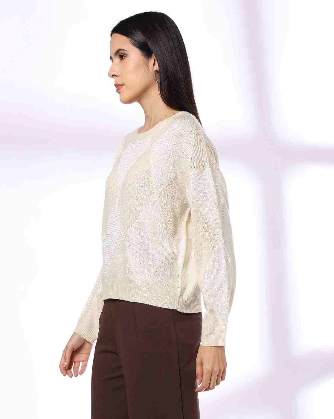 FIG | Women Argyle Pattern Round-Neck Pullover|1