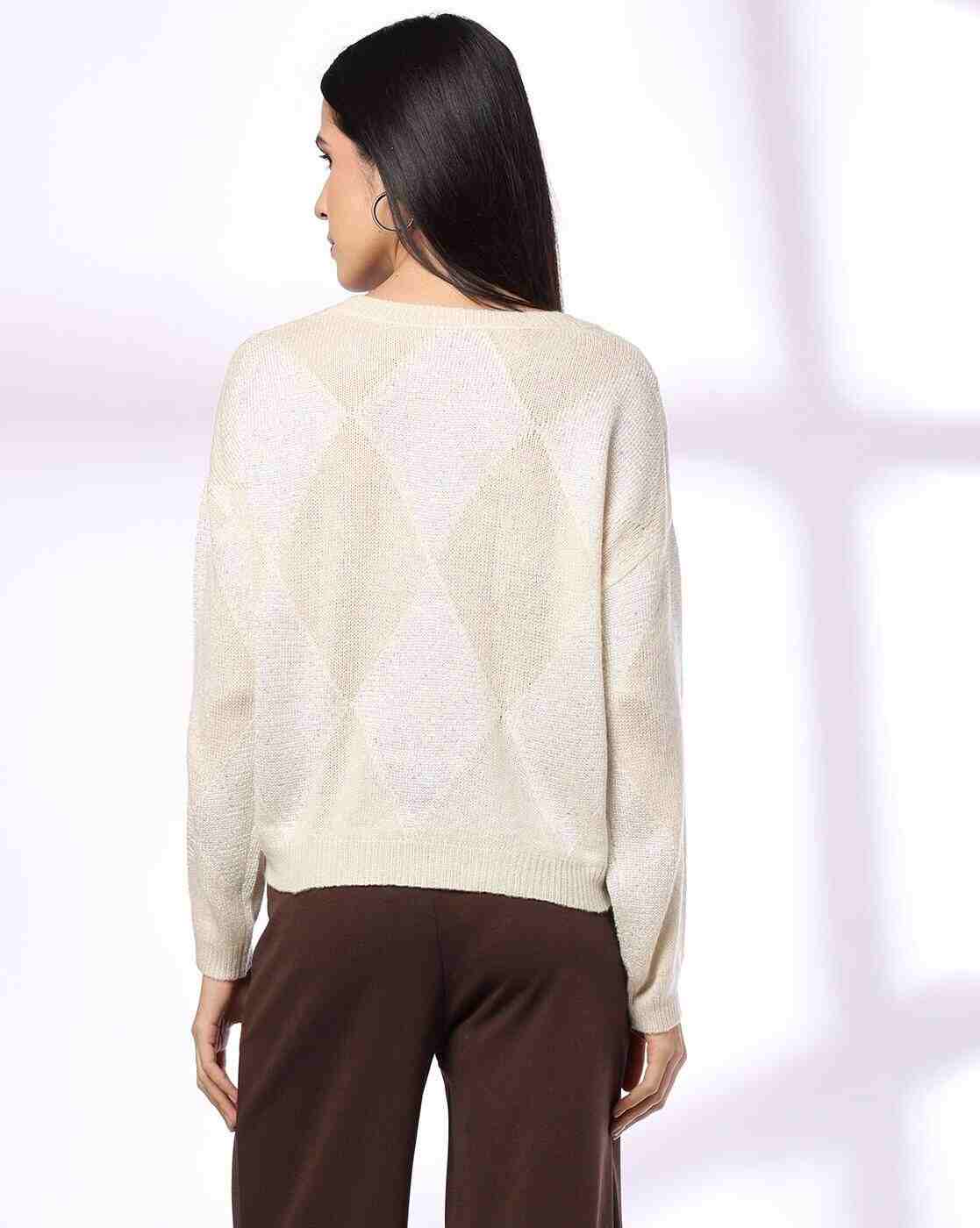 FIG | Women Argyle Pattern Round-Neck Pullover|2