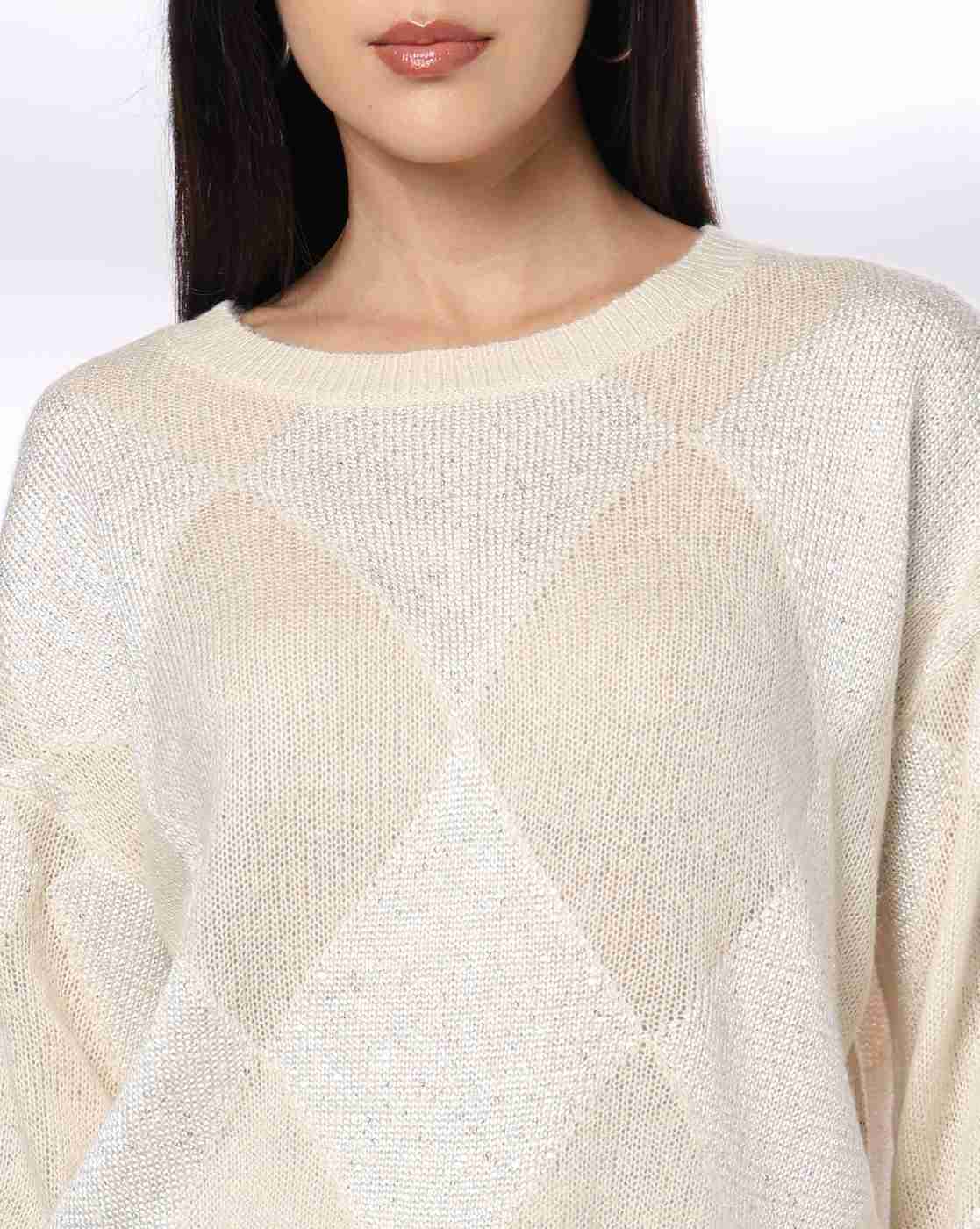 FIG | Women Argyle Pattern Round-Neck Pullover|3
