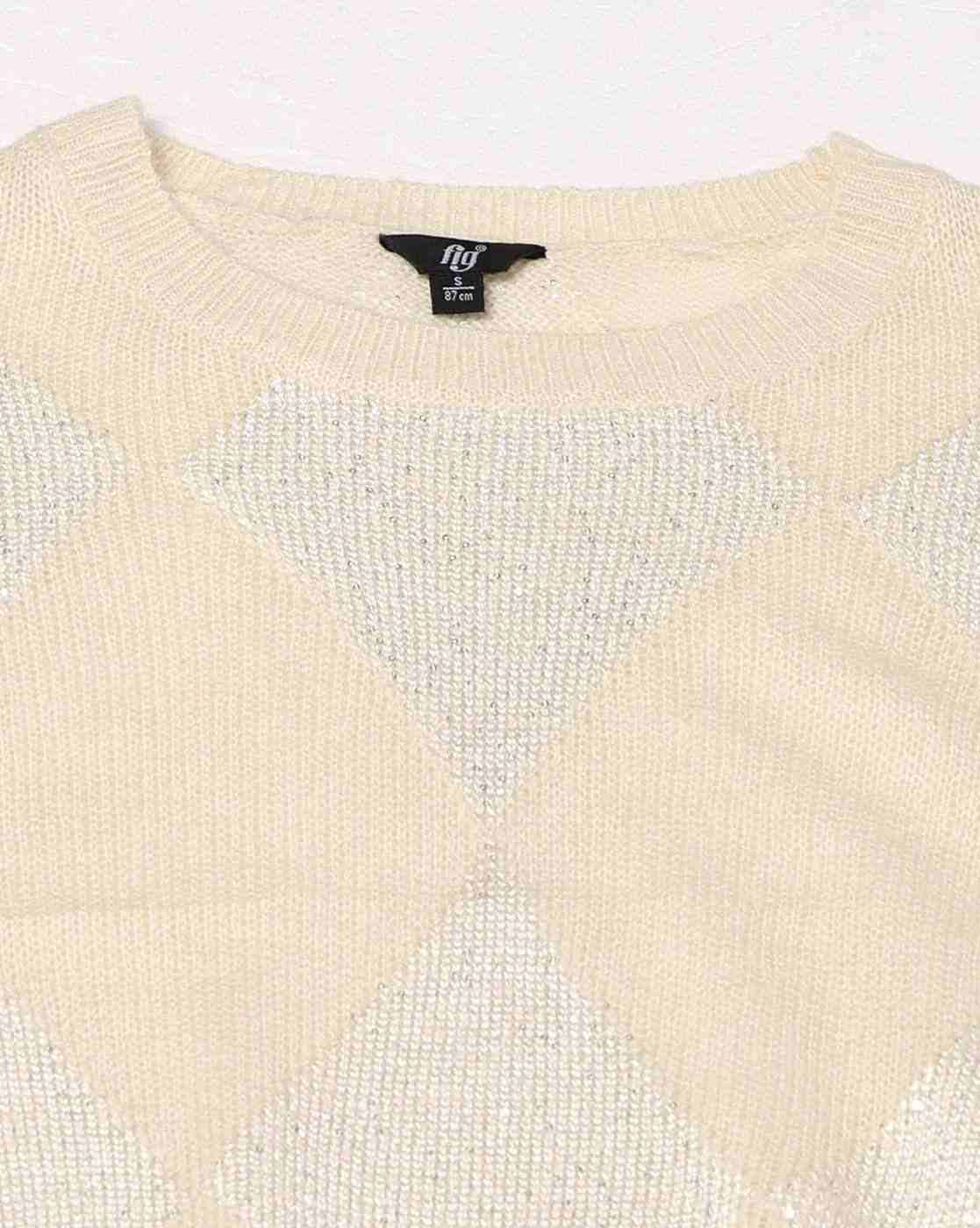 FIG | Women Argyle Pattern Round-Neck Pullover|4