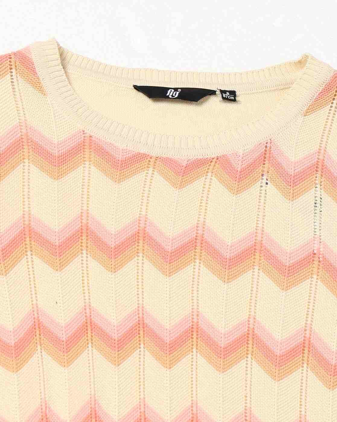 FIG | Women Chevron-Knit Round-Neck Pullover|5