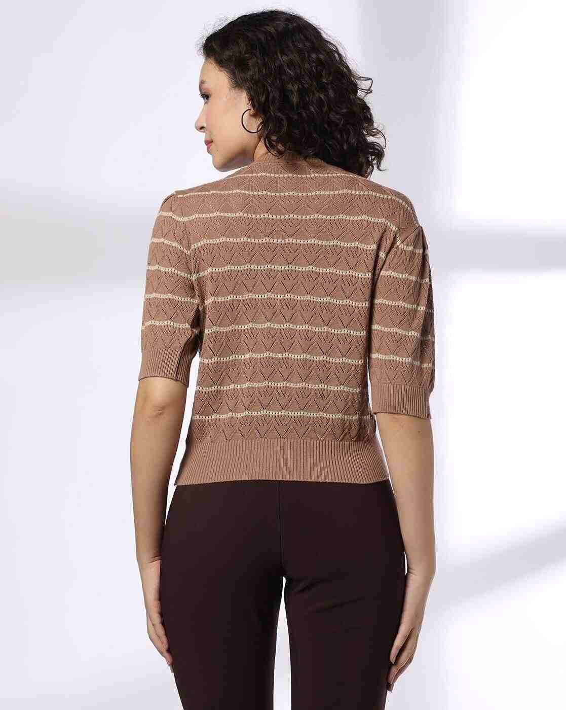 FIG | Women Striped Relaxed Fit Round-Neck Pullover|2