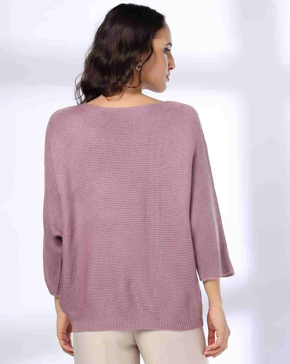 FIG | Women Patterned Relaxed Fit Pullover with Kimono Sleeves|2