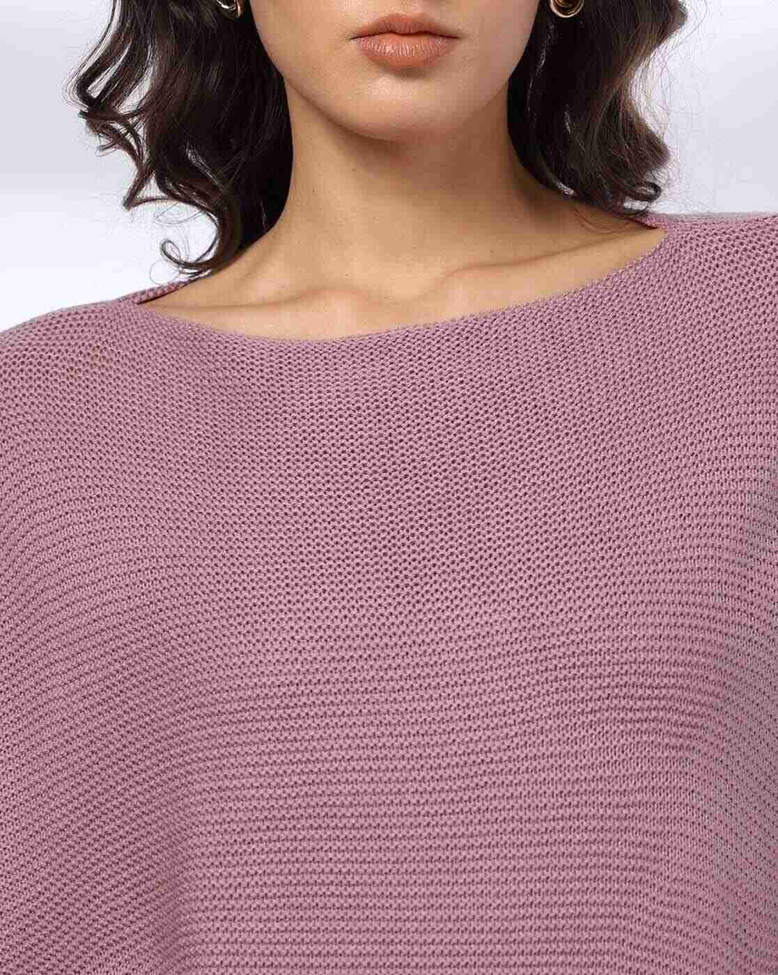 FIG | Women Patterned Relaxed Fit Pullover with Kimono Sleeves|3