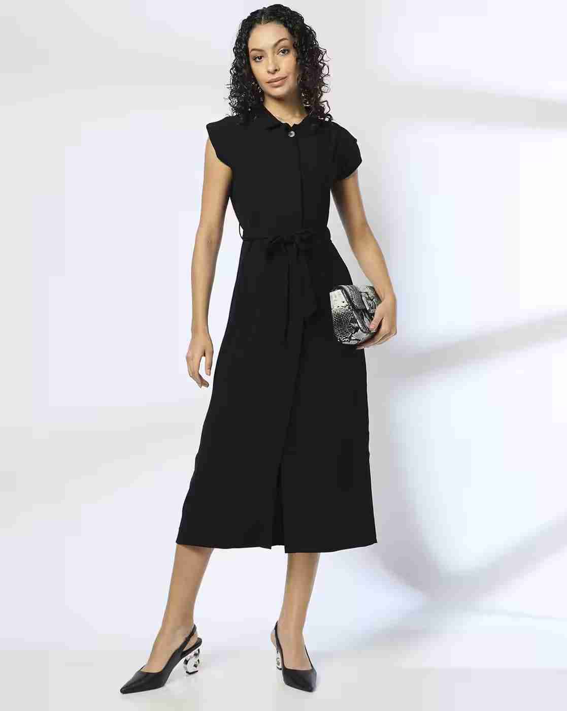 FIG | Women Front-Open Long Shirt Dress|0