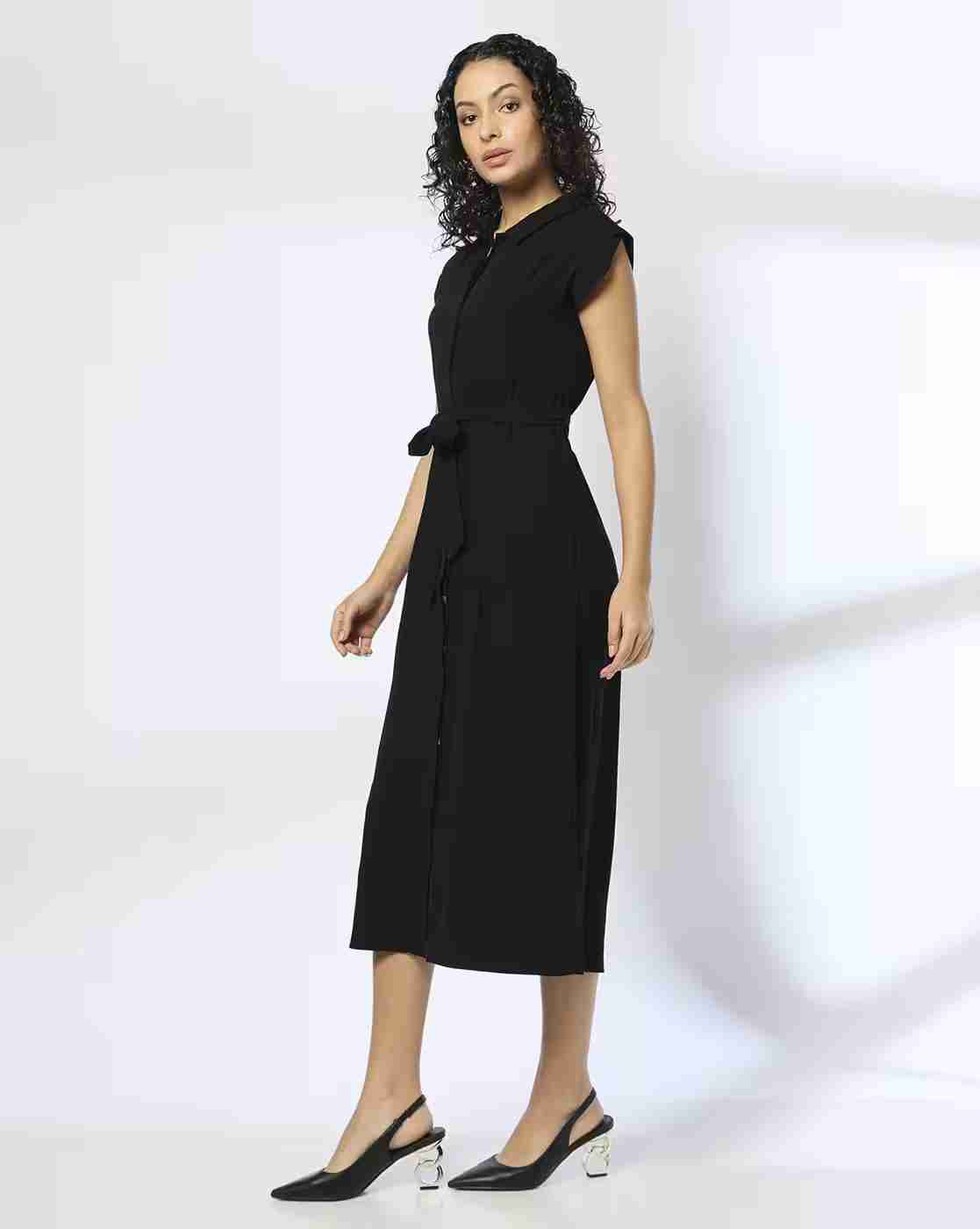 FIG | Women Front-Open Long Shirt Dress|1