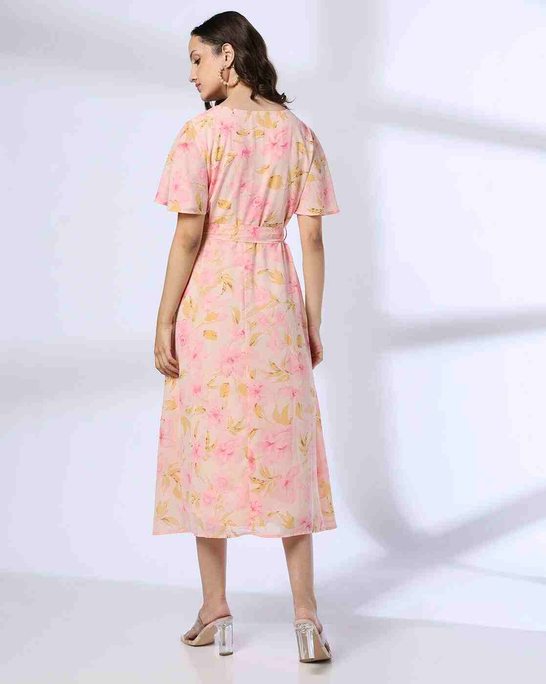FIG | Women Floral Print Wrap Fit & Flare Dress|2