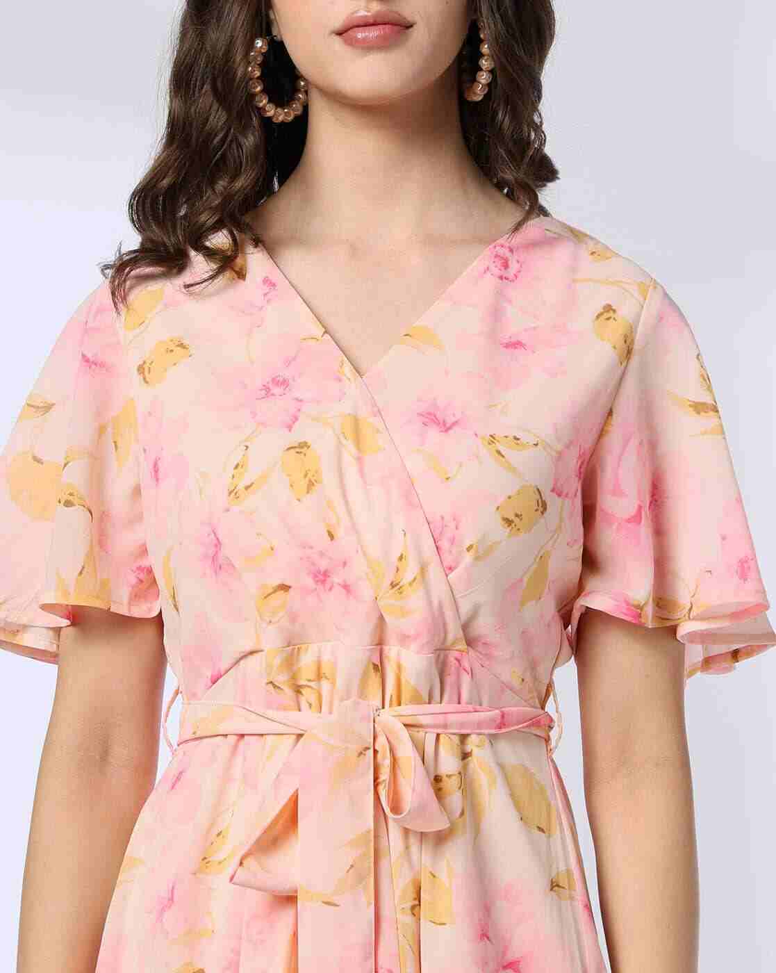 FIG | Women Floral Print Wrap Fit & Flare Dress|3