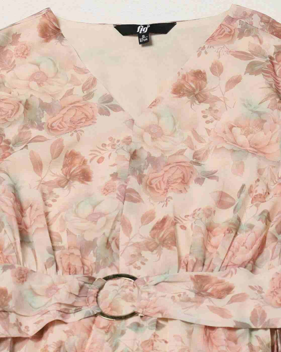 FIG | Men Floral Print Pleated Fit & Flare Dress|4