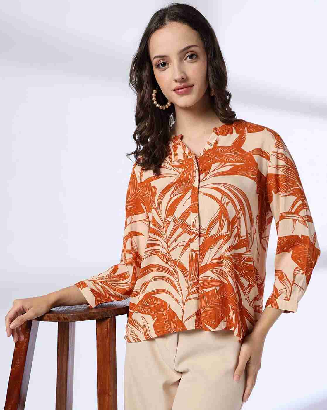 FIG | Men Tropical Print Relaxed Fit Top|0