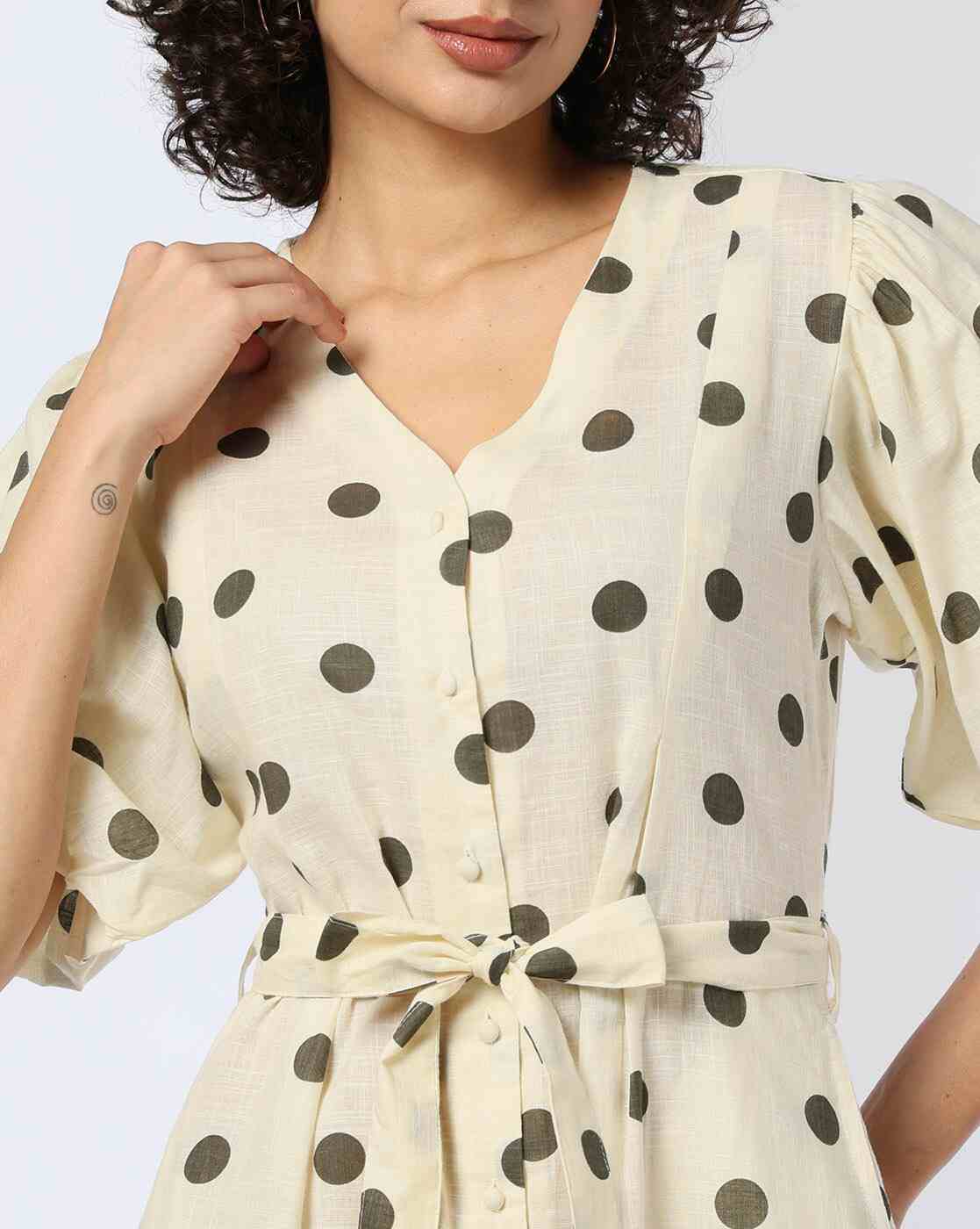 FIG | Women Polka-Dot Print A-Line Dress|3