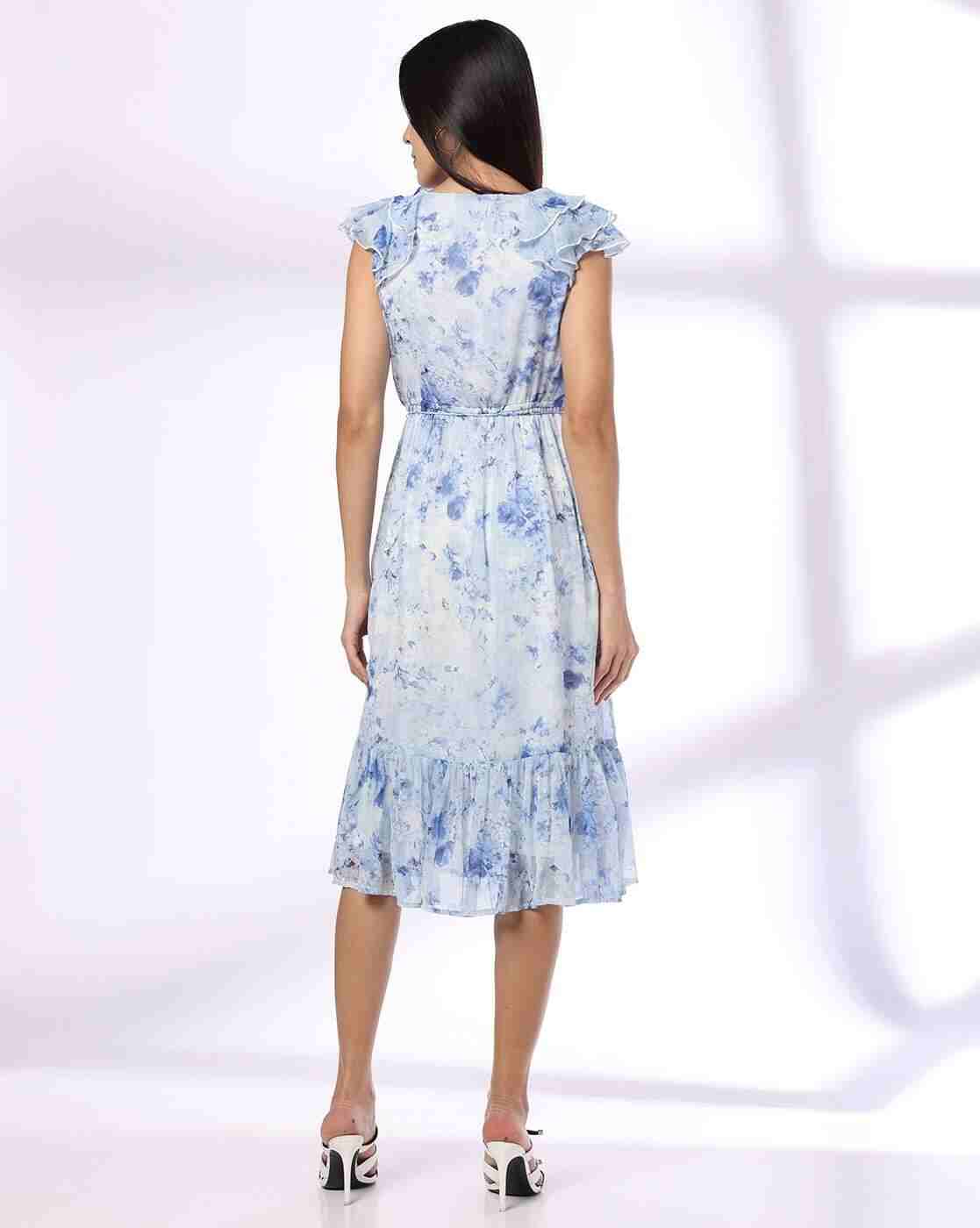 FIG | Women Floral Print V-Neck A-Line Dress|2