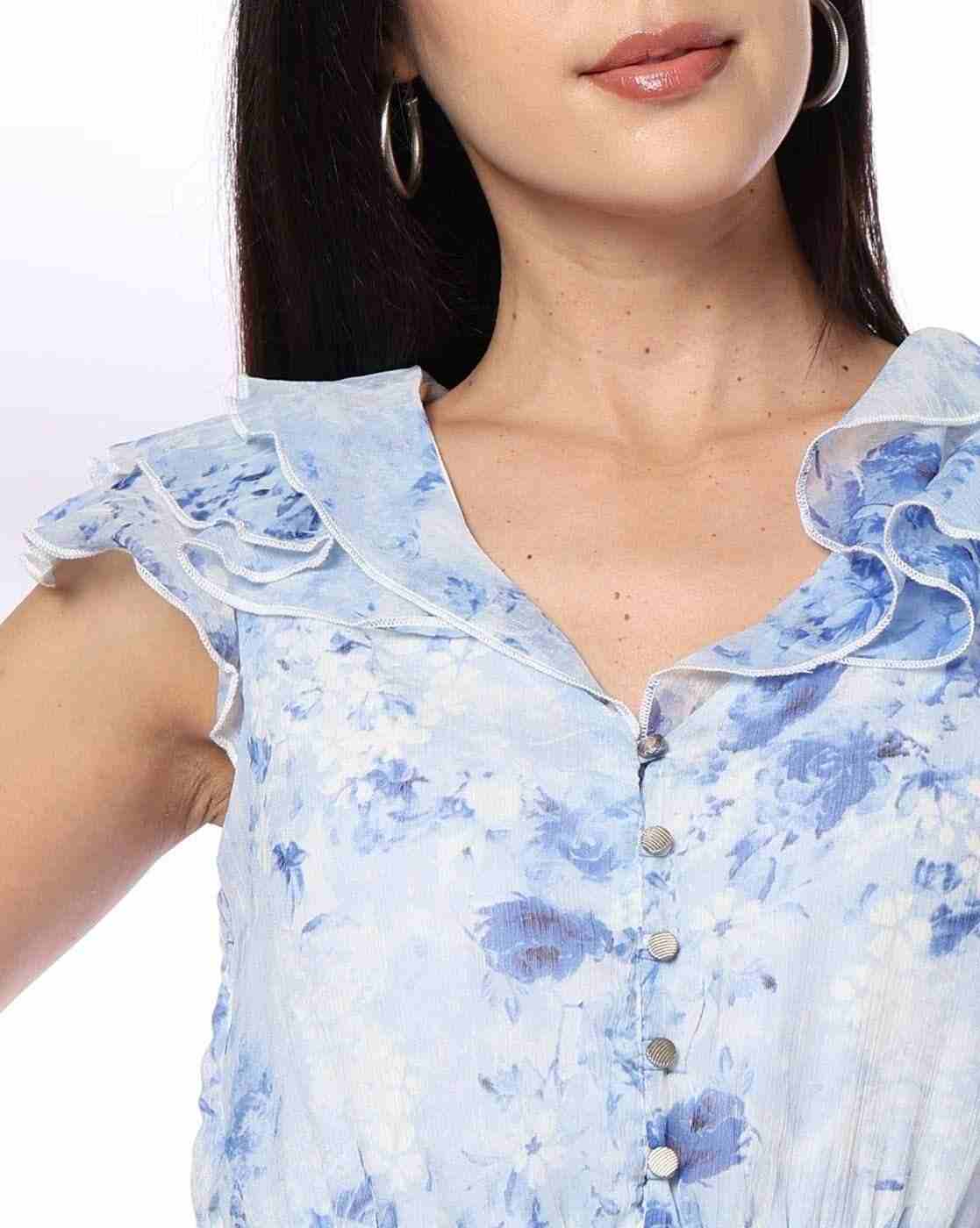 FIG | Women Floral Print V-Neck A-Line Dress|3