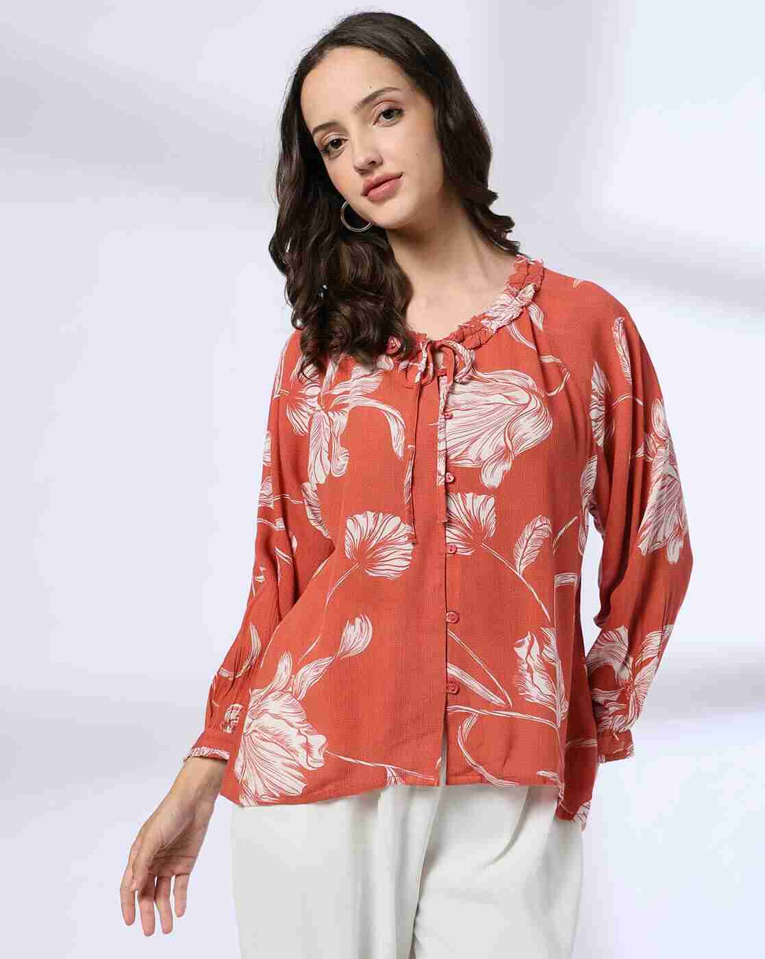 FIG | Women Floral Print Relaxed Fit Top|0