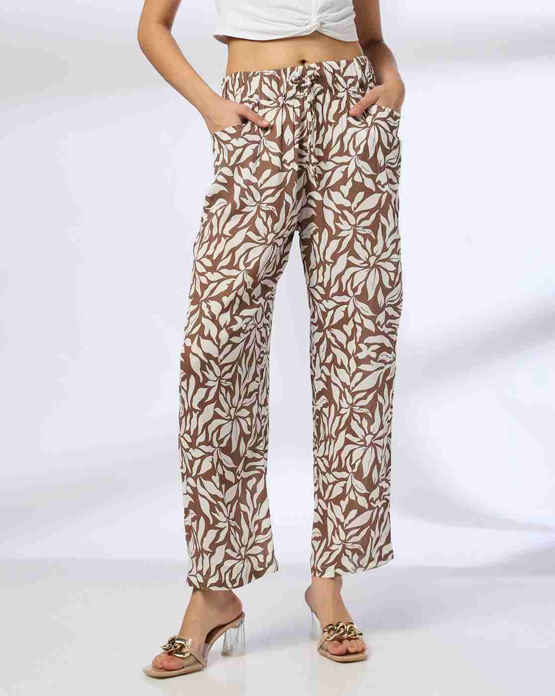 FIG | Women Leaf Print Relaxed Fit Pants|0
