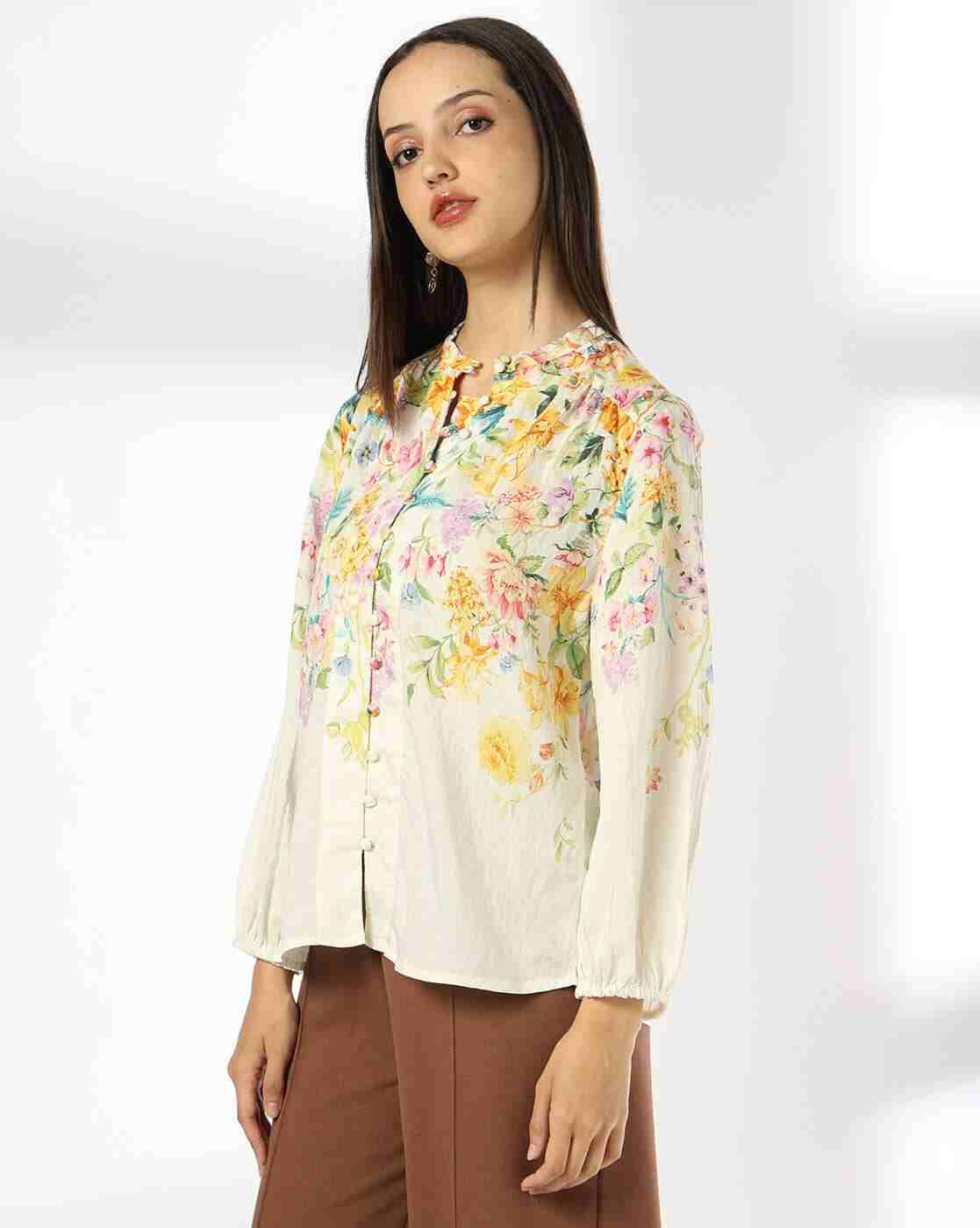 FIG | Women Floral Print Relaxed Fit Shirt|1