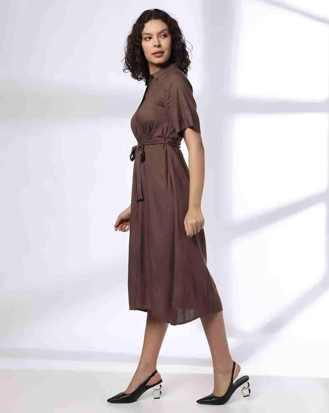 FIG | Women Shirt Dress with Tie-Up Belt|1