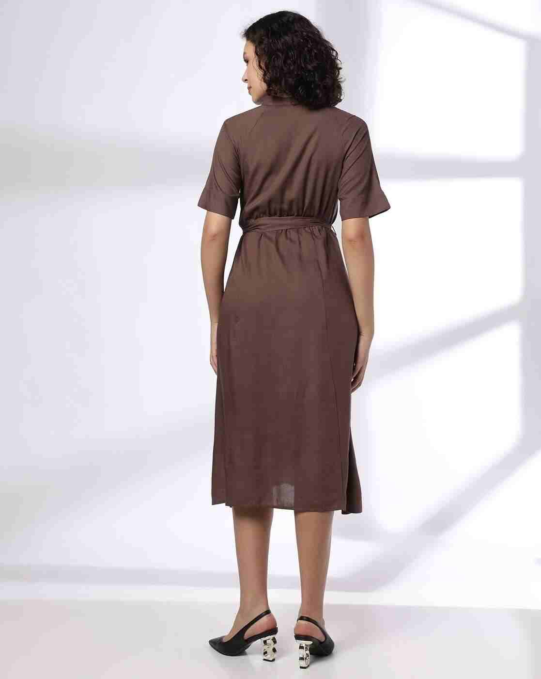 FIG | Women Shirt Dress with Tie-Up Belt|2