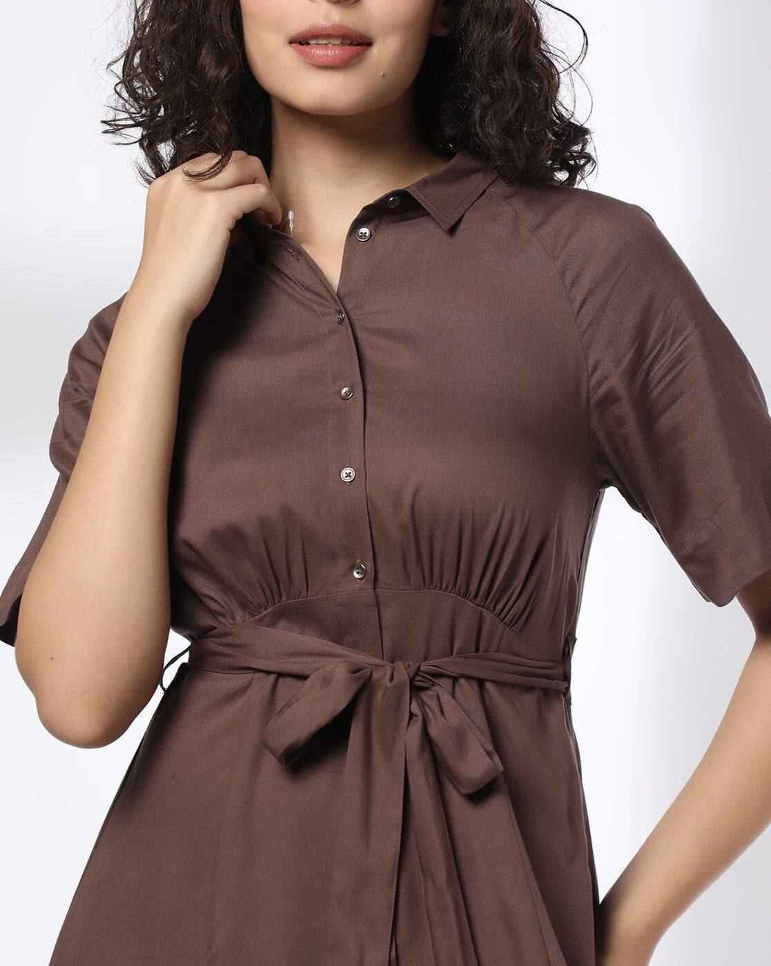 FIG | Women Shirt Dress with Tie-Up Belt|3