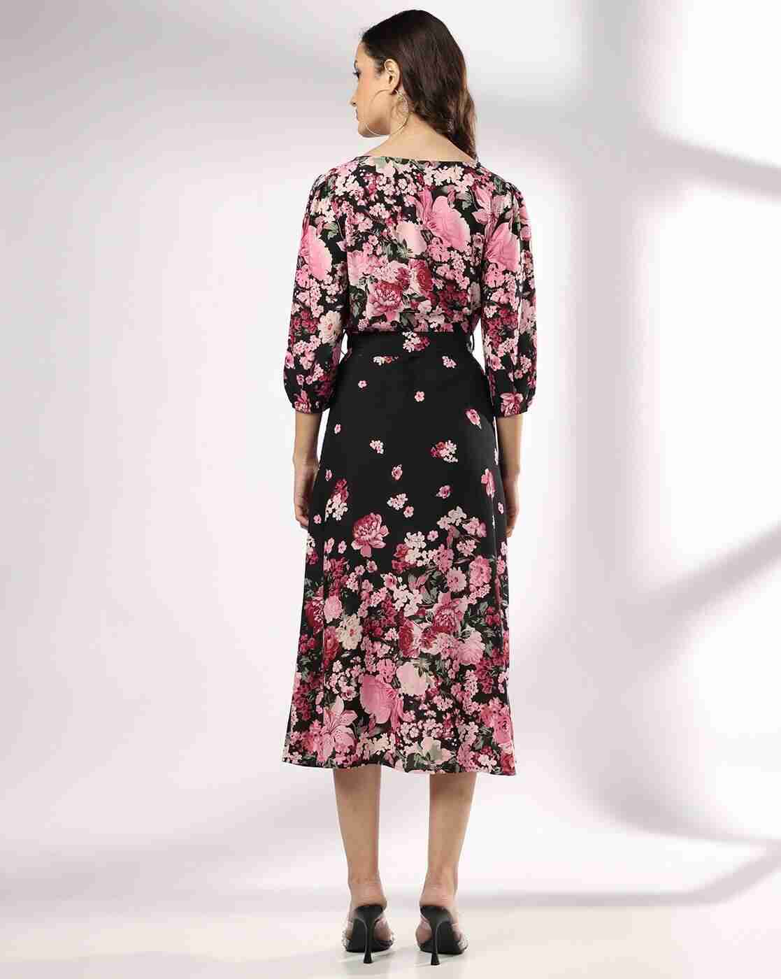 FIG | Women Floral Print V-Neck Wrap Dress|2