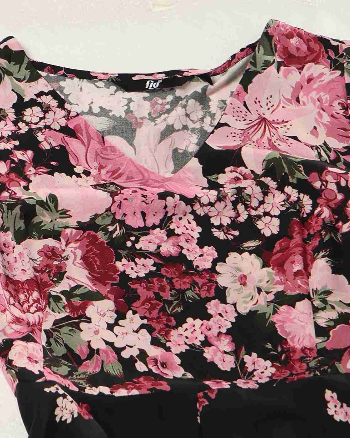 FIG | Women Floral Print V-Neck Wrap Dress|4