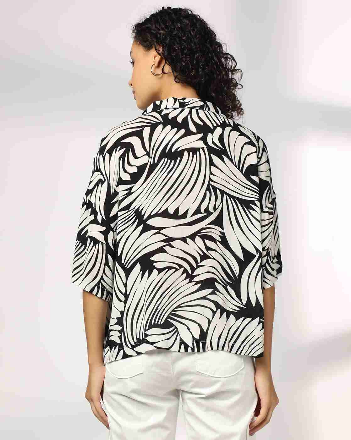 FIG | Women Stencil Floral Print Relaxed Fit Shirt|2