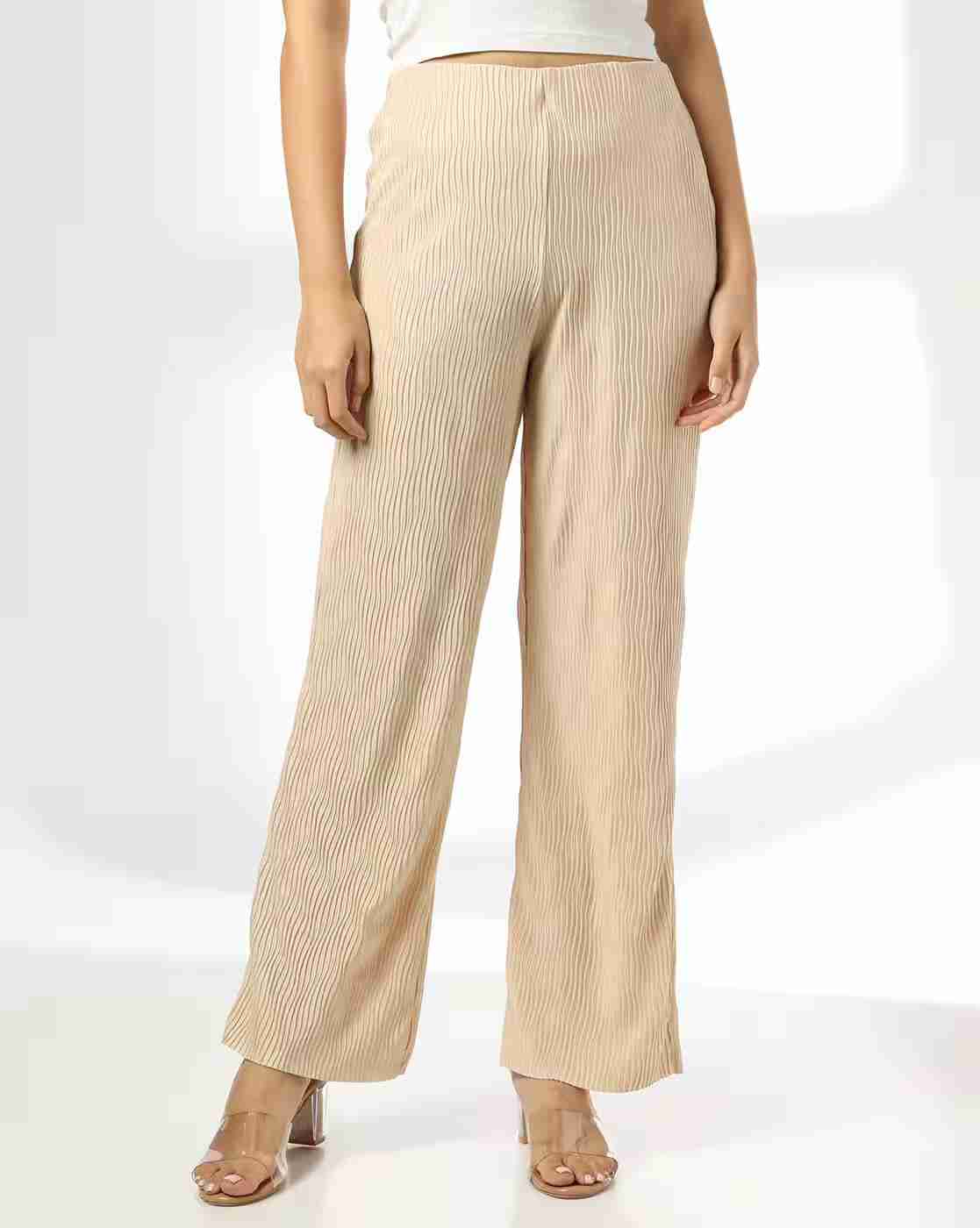 FIG | Women Striped Flared Flat-Front Trousers|0