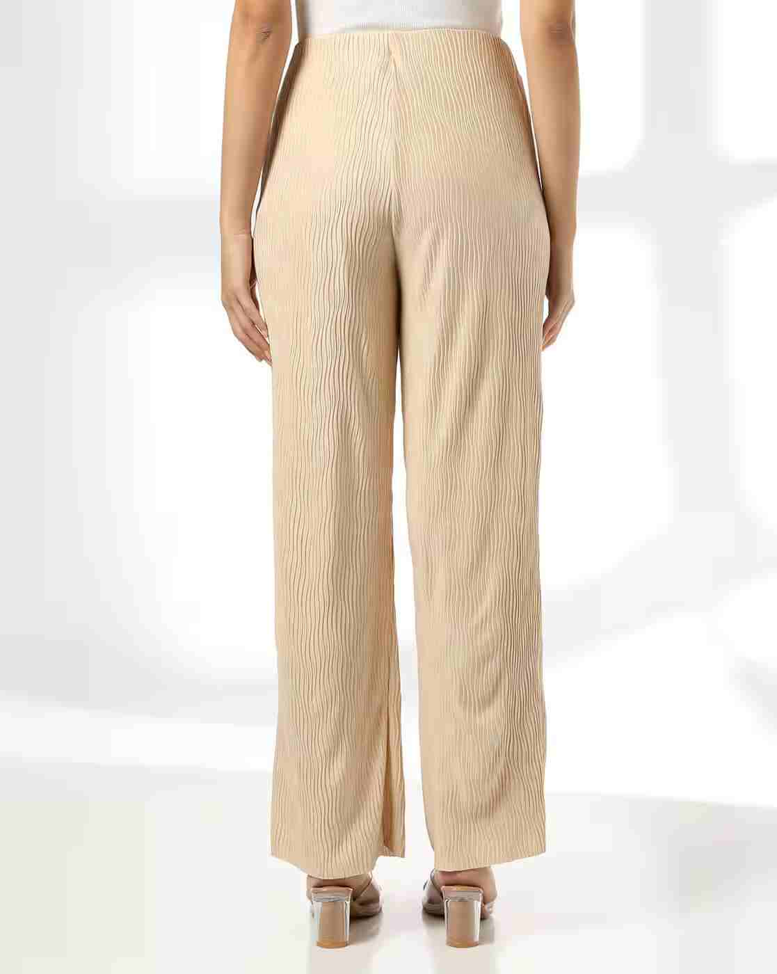 FIG | Women Striped Flared Flat-Front Trousers|2
